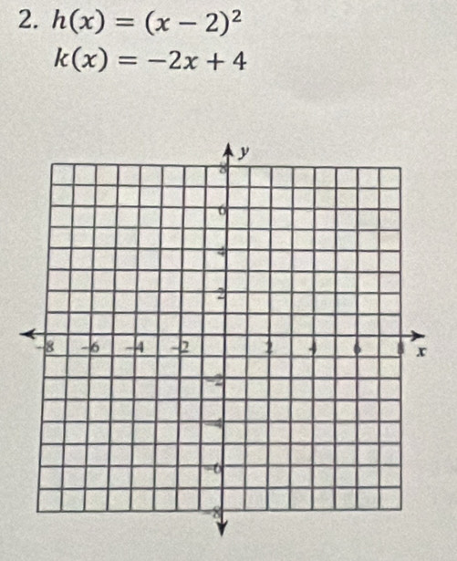 h(x)=(x-2)^2
k(x)=-2x+4