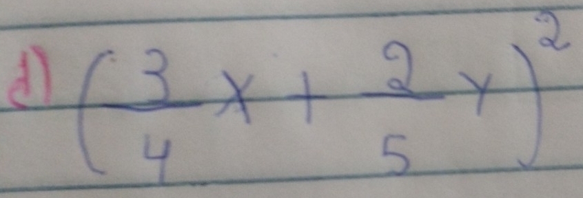 ( 3/4 x+ 2/5 y)^2