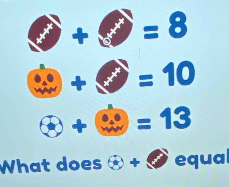 =8
=10
=13
What does + equal