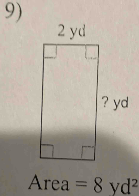 Area =8yd^2