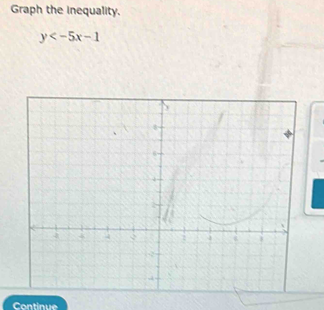 Graph the inequality.
y
Continue