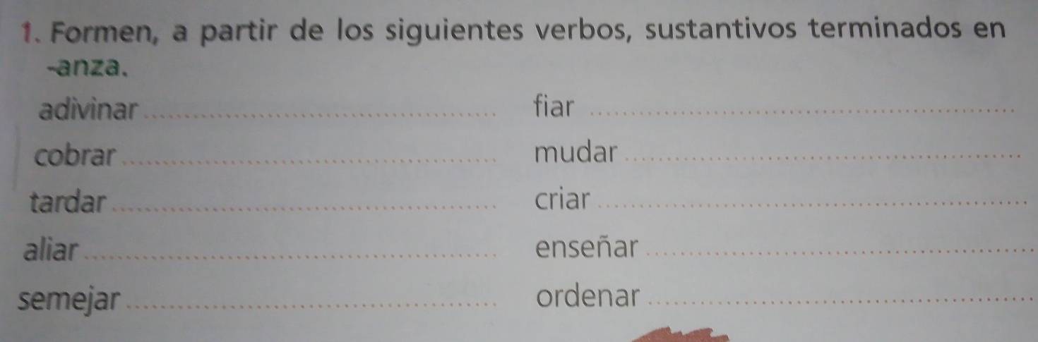 Resuelto:Formen, a partir de los siguientes verbos, sustantivos ...