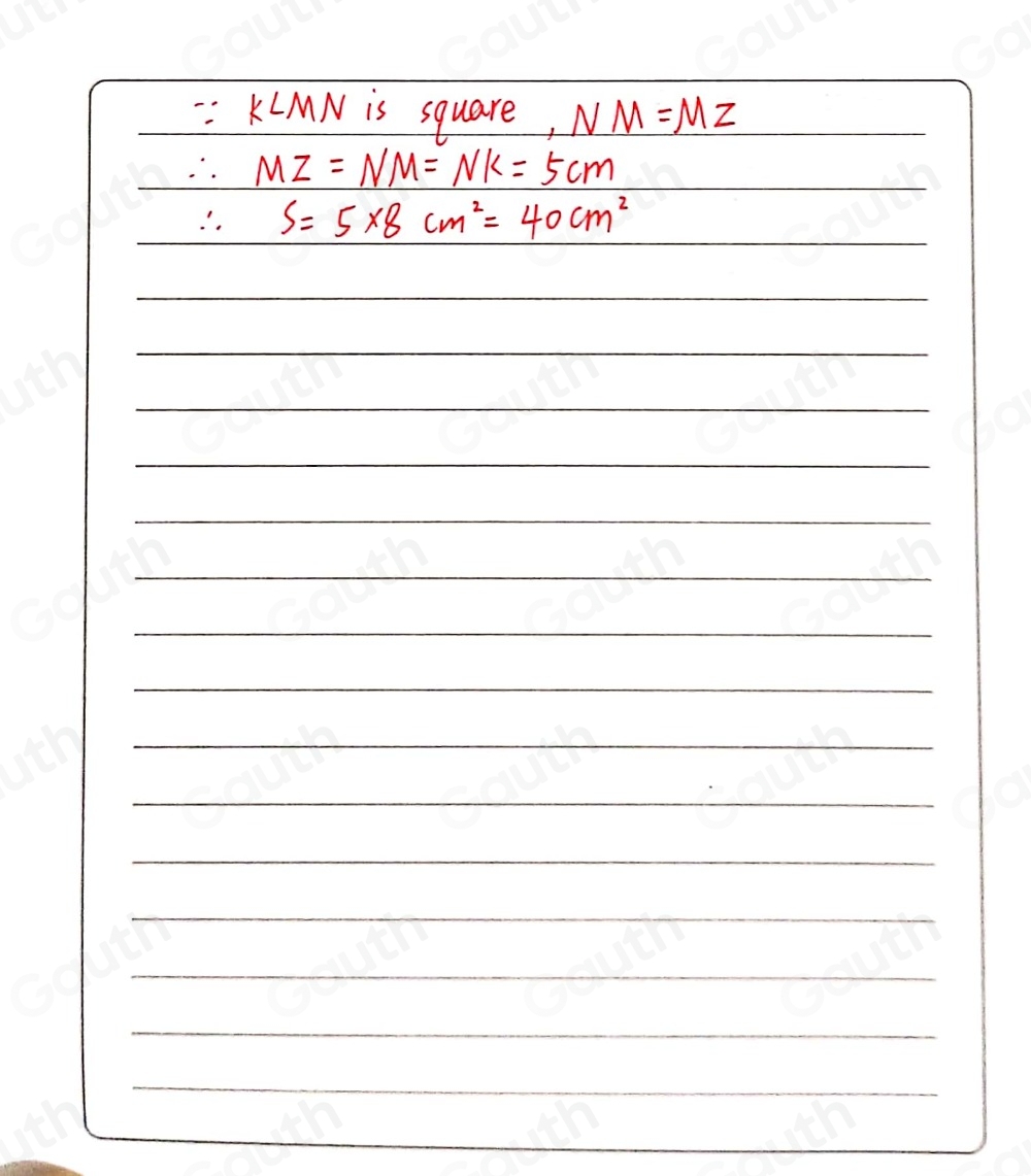 Selesai:Diagram 15 shows a combination of a square KLMN and a rectangle ...