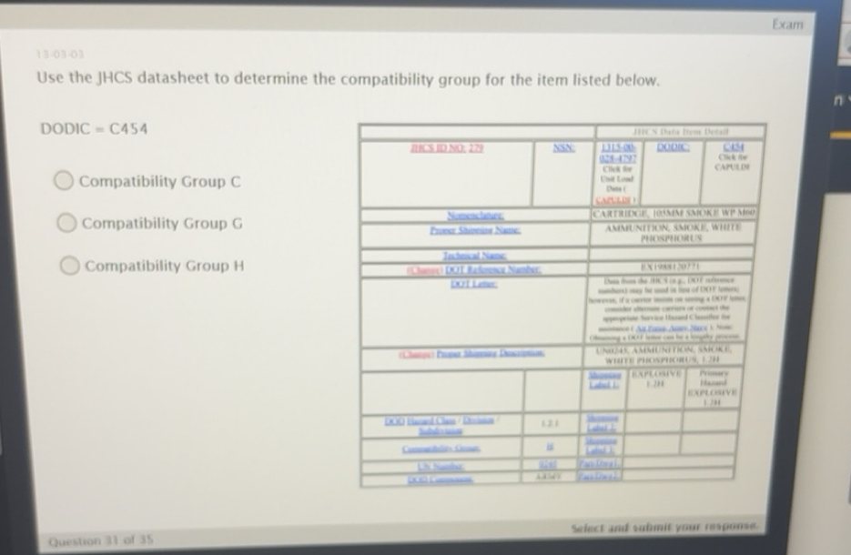 Solved: Exam 13-03-03 Use the JHCS datasheet to determine the ...