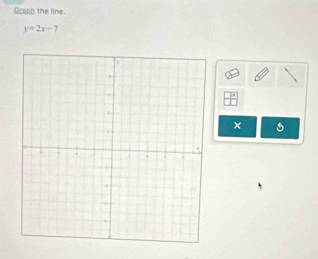 Graph the line.
y=2x-7
-frac x
×