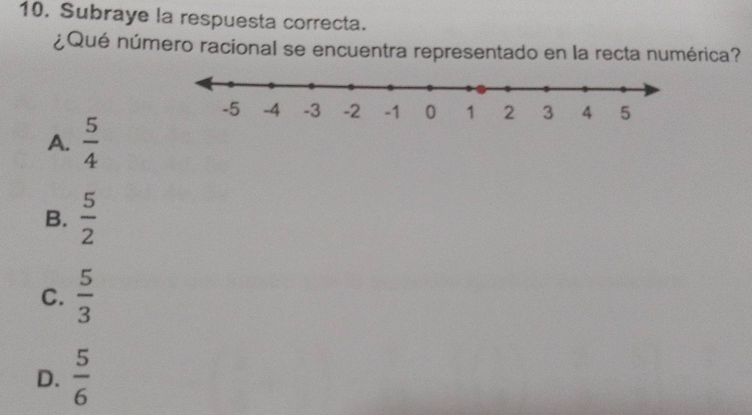 Resuelto:Subraye la respuesta correcta. ¿Qué número racional se ...