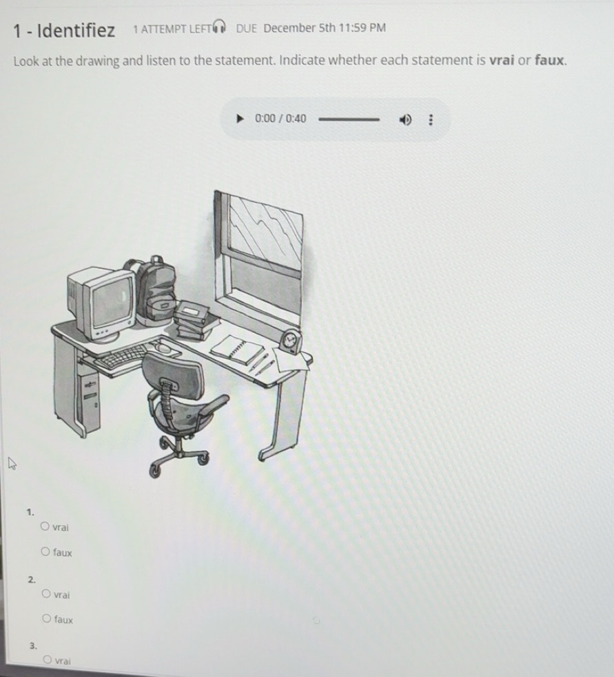 Solved: Identifiez 1 ATTEMPT LEFT DUE December 5th 11:59 PM Look at the ...