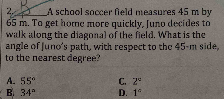 Solved: chool soccer field measures 45 m by 65 m. To get home more ...