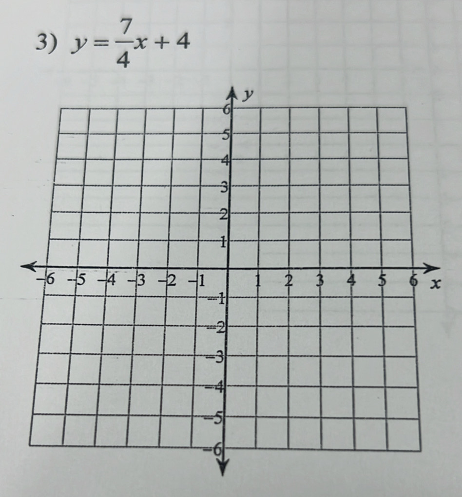 y= 7/4 x+4