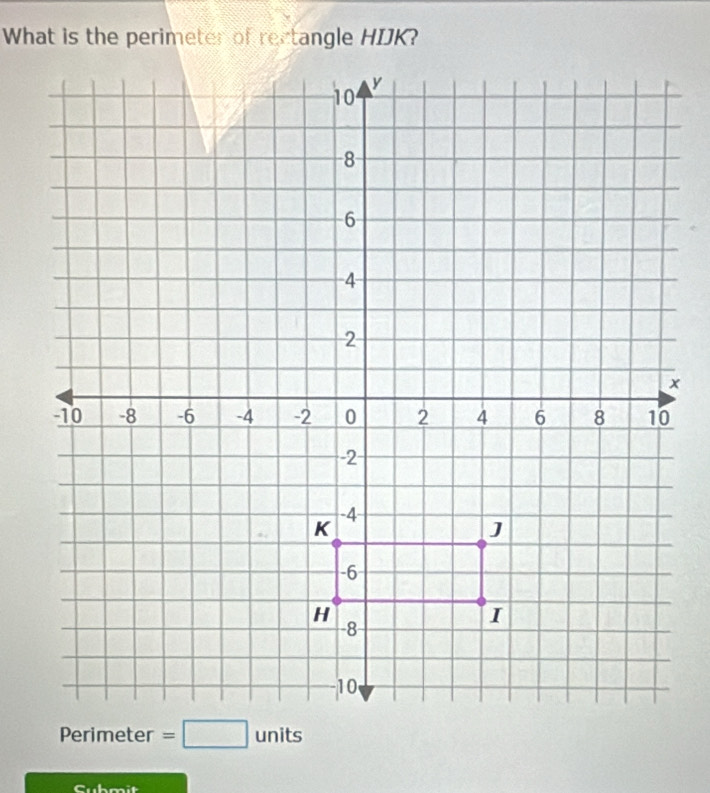 What is the perimeter of rectangle HIJK?