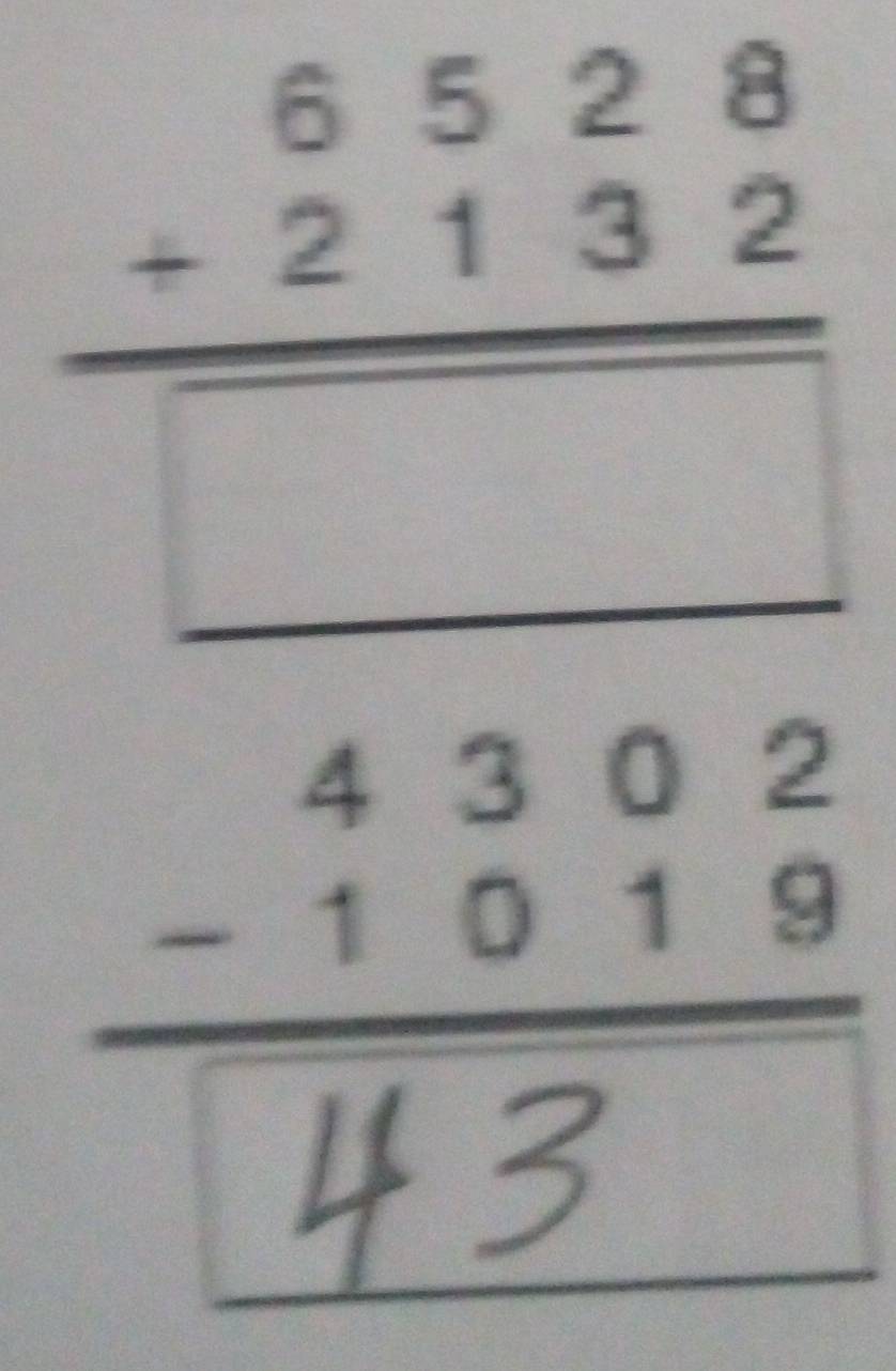 beginarrayr _ 228 -2132 hline 4302 -1019 hline endarray
x=frac □ 
 □ /□  