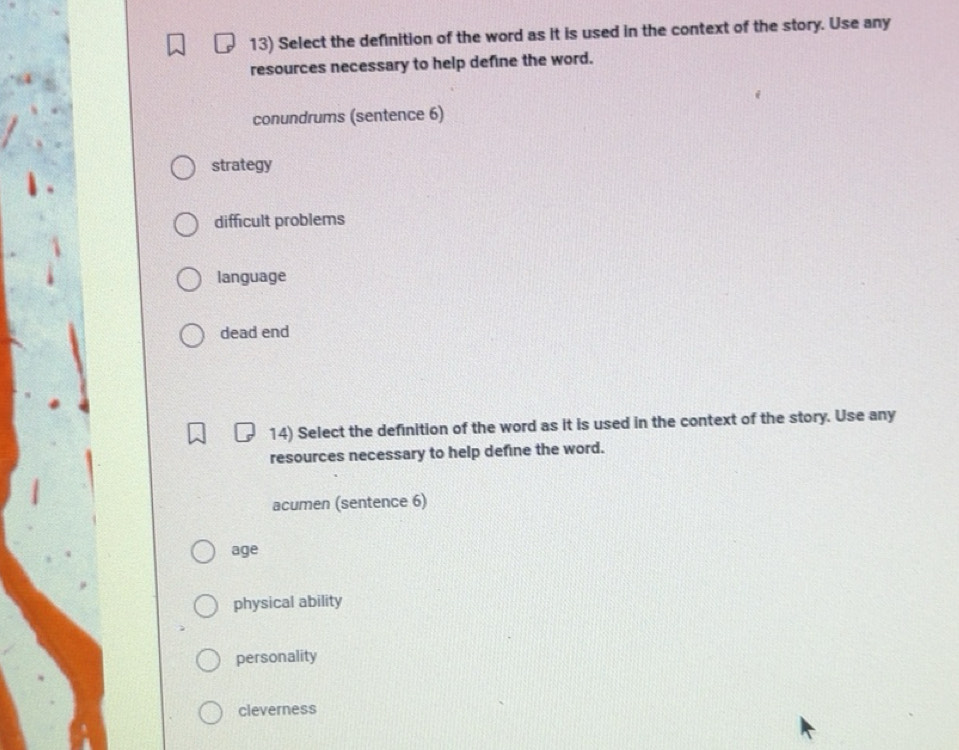 Solved: Select the definition of the word as it is used in the context ...