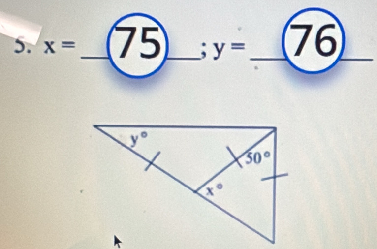 x= _75 _;y= _ □ 
(76)