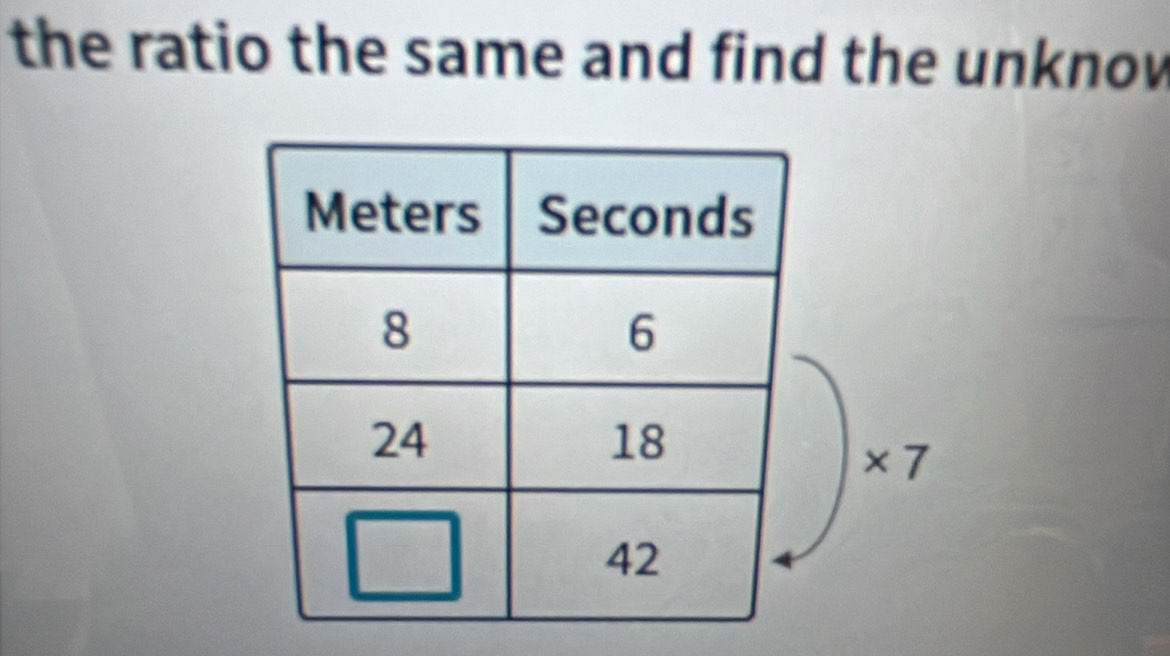 the ratio the same and find the unknov
* 7