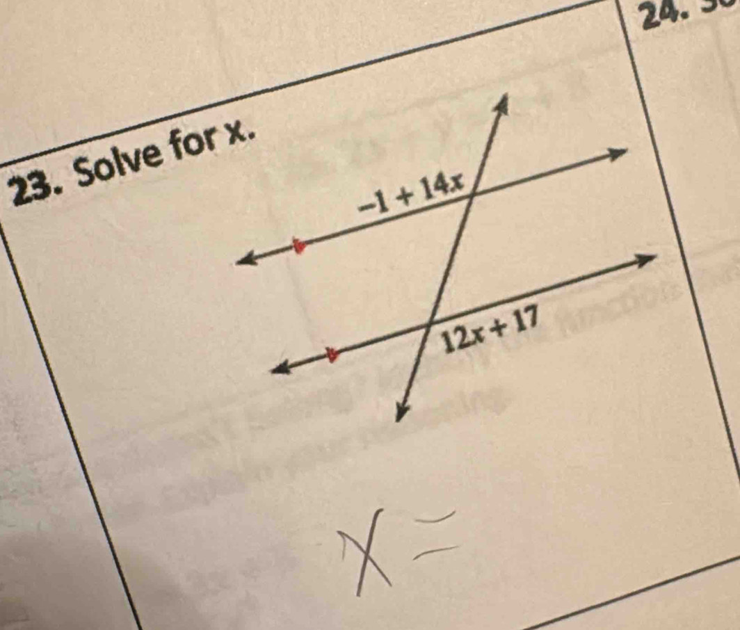 ª
23. Solve for x