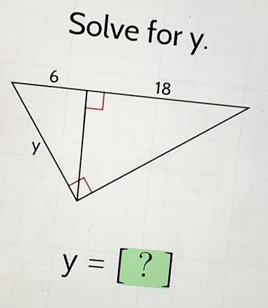 Solve for y. 
?
y=  1/2 .