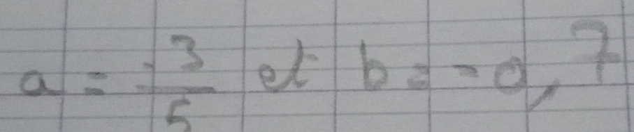 a=- 3/5  et b=-0,7