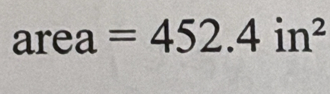 area =452.4in^2