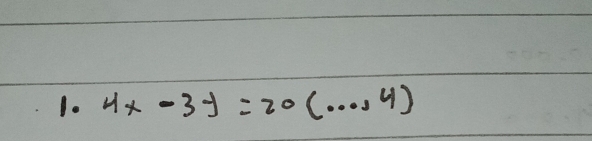 4x-3y=20(...,4)