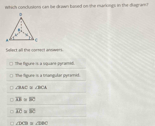 Solved: Which conclusions can be drawn based on the markings in the ...