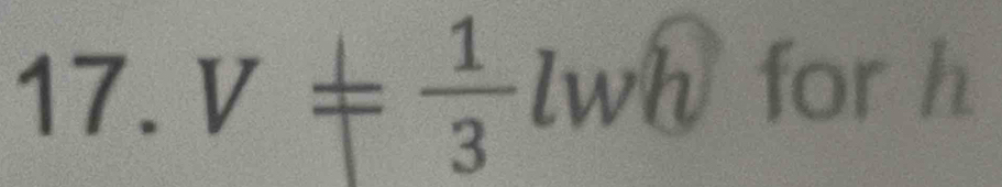 V!=  1/3  lwh for h