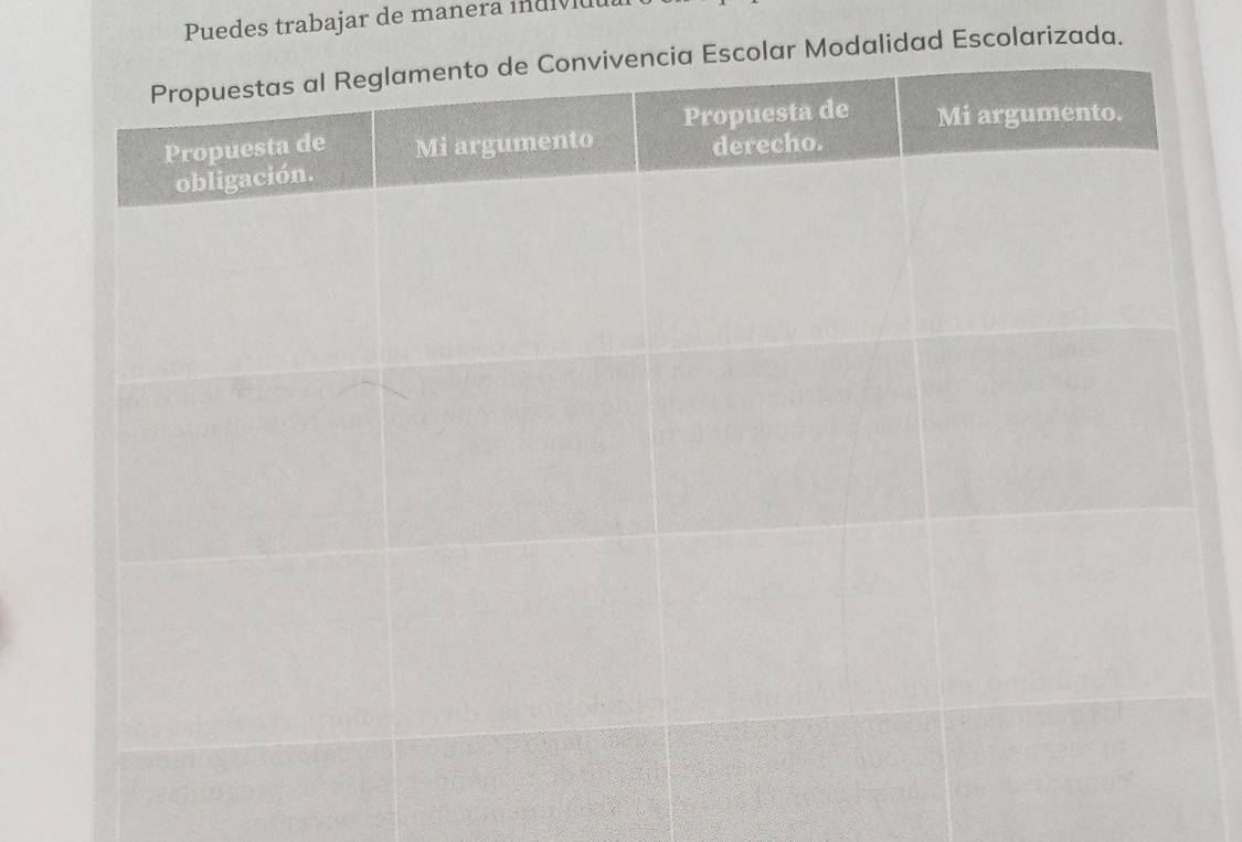 Puedes trabajar de manera mnuivuu 
idad Escolarizada.