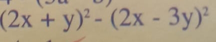 (2x+y)^2-(2x-3y)^2