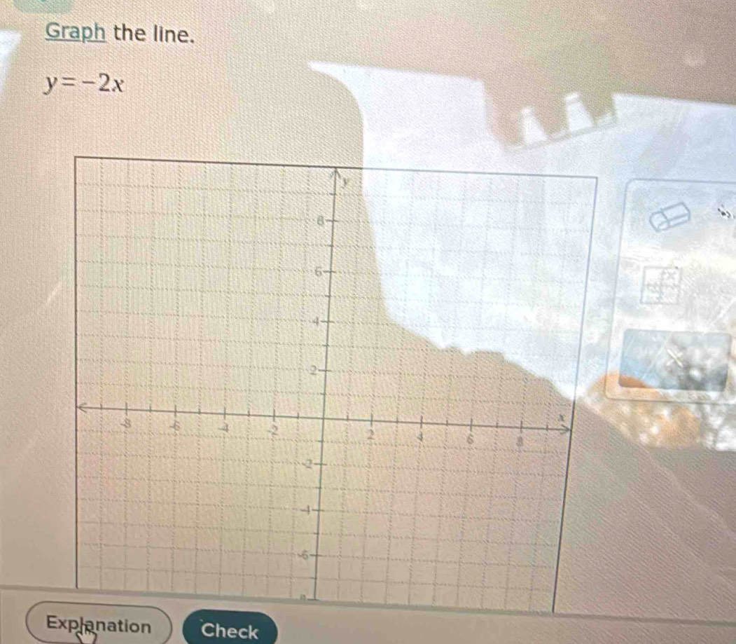 Graph the line.
y=-2x
Explanation Check