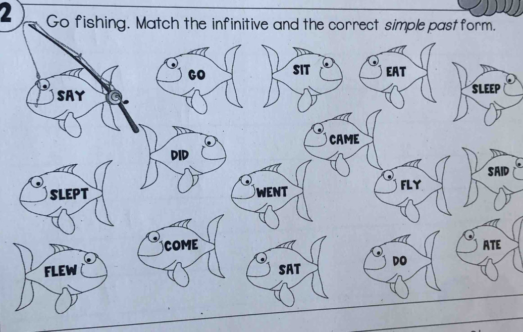 Solved: Go fishing. Match the infinitive and the correct simple past ...