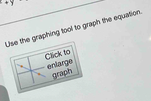 +y
Use the graphing tool to graph the equation 
Click to 
enlarge 
graph