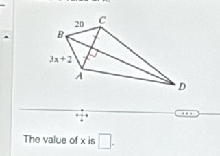 The value of x is □ .