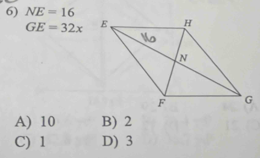 NE=16
GE=32x
A) 10 B) 2
C) 1 D) 3