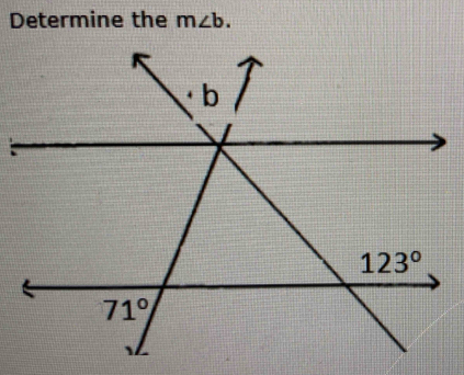 Determine the m∠ b.