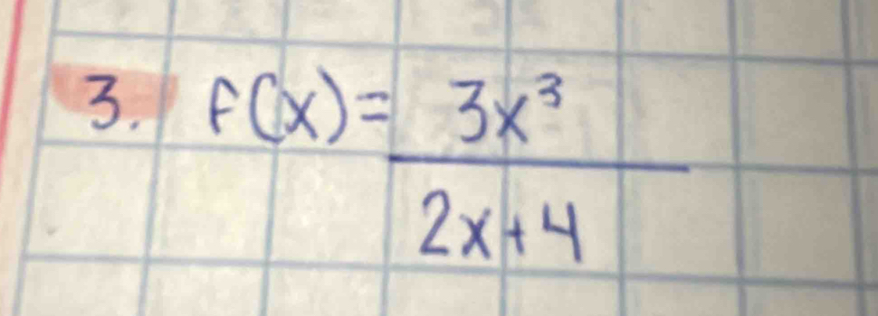 f(x)= 3x^3/2x+4 