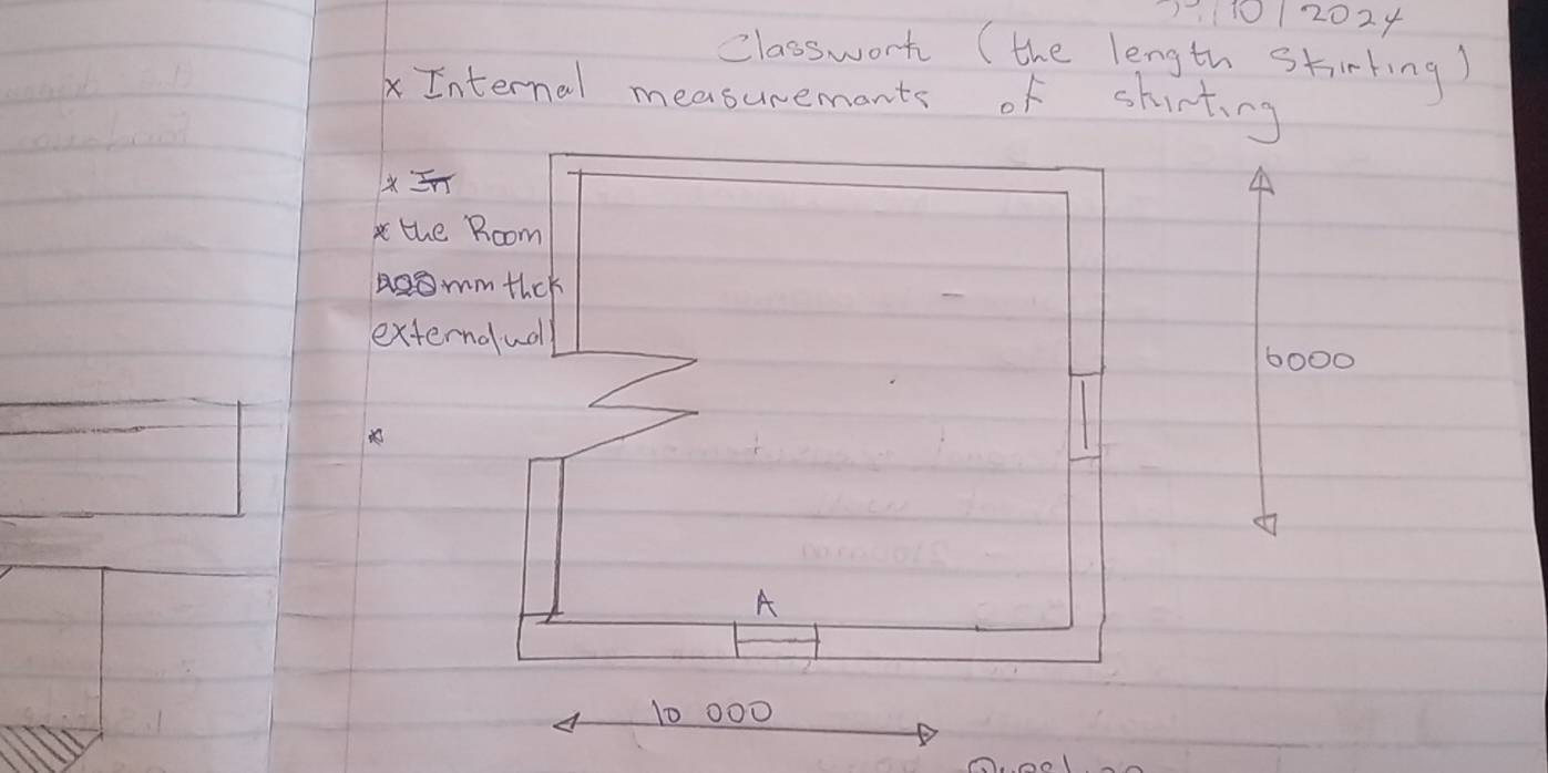 )1012024 
classwort (the length stirting) 
Internel measuremants of shirting 
Fn 
x the Room 
Remm thek 
externalud 
6ooo 
A
10 000