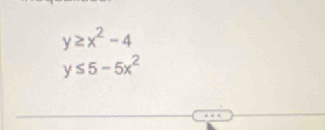 y≥ x^2-4
y≤ 5-5x^2