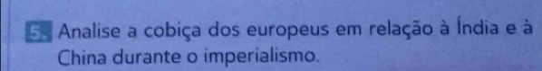 Analise a cobiça dos europeus em relação à Índia e à 
China durante o imperialismo.