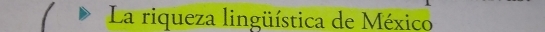 La riqueza lingüística de México