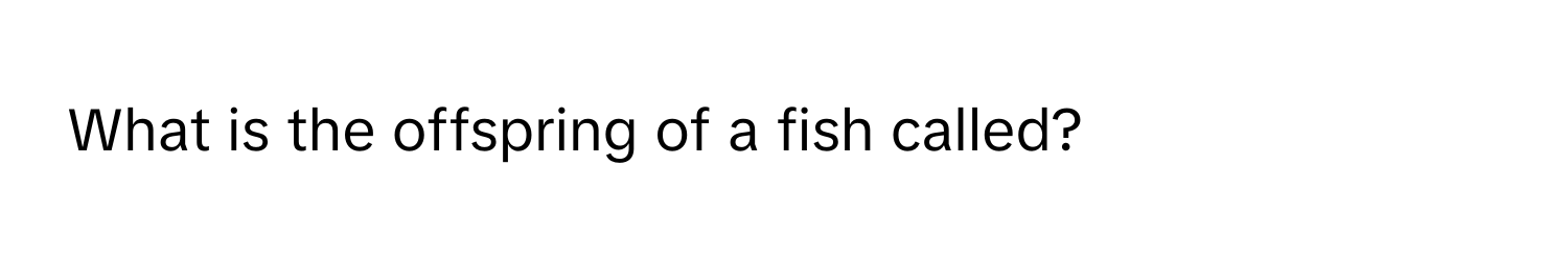 What is the offspring of a fish called?