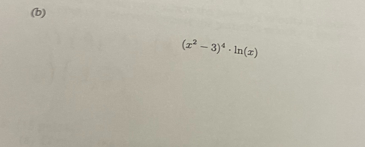 (x^2-3)^4· ln (x)