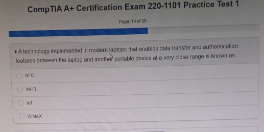 Solved: CompTIA A+ Certification Exam 220-1101 Practice Test 1 Page: 14 ...
