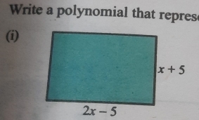 Write a polynomial that repres
(i)