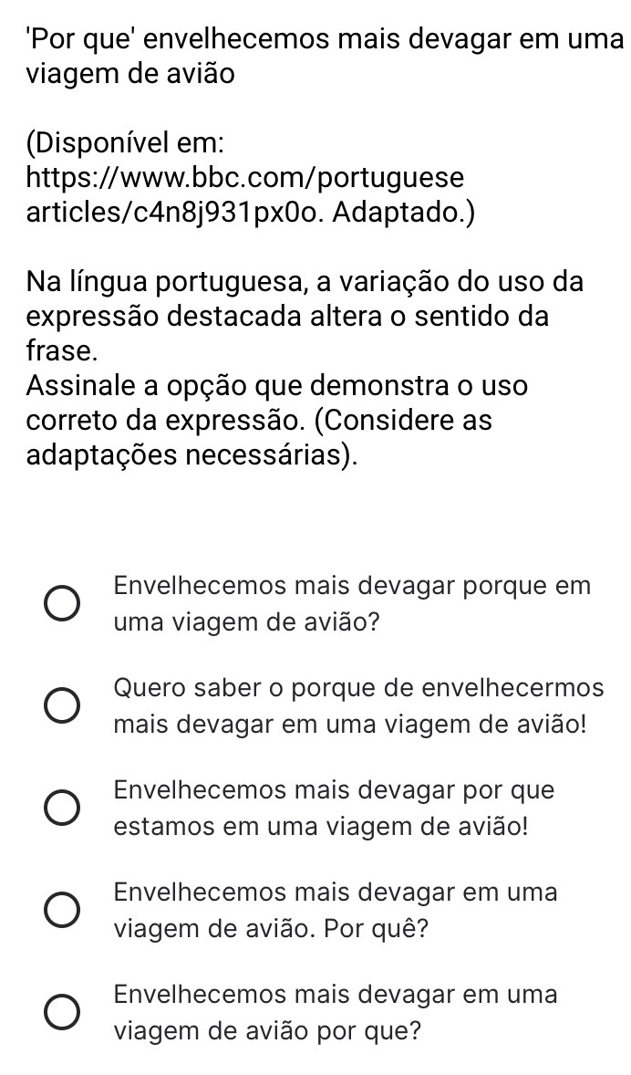 Resolvido:'Por que' envelhecemos mais devagar em uma viagem de avião ...