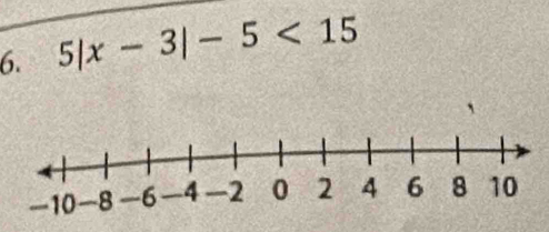 5|x-3|-5<15</tex>