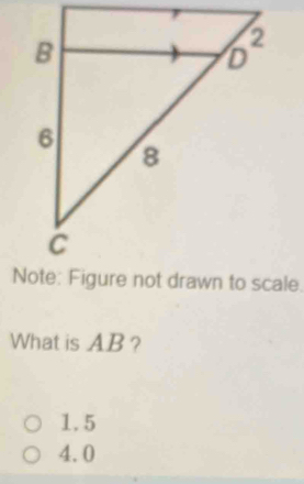 What is AB ?
1.5
4.0