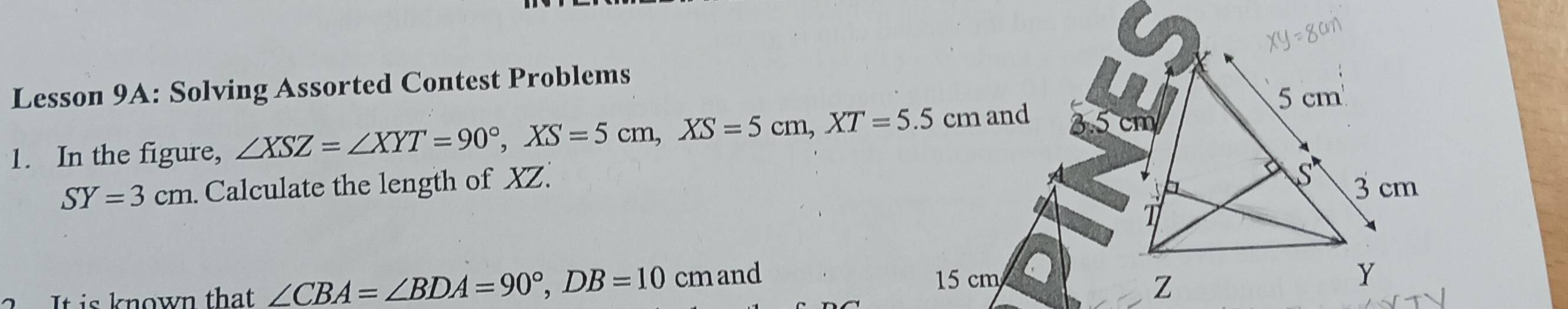 Solved: Lesson 9A: Solving Assorted Contest Problems 1. In the figure ...