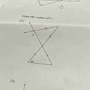 Find the value of x.
24)