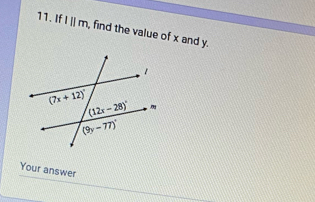 Ifl||m , find the value of x and y.
Your answer