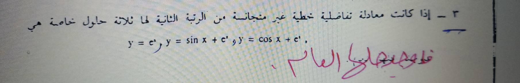 y=e^x, y=sin x+e', y=cos x+e', 
4