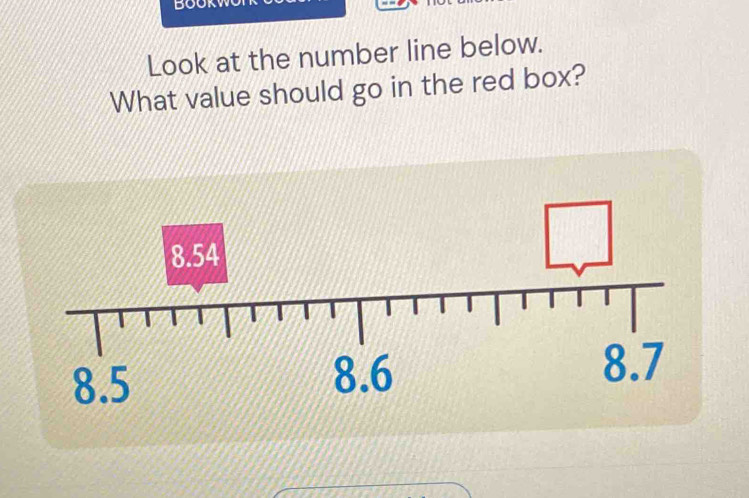 Solved: Look at the number line below. What value should go in the red ...